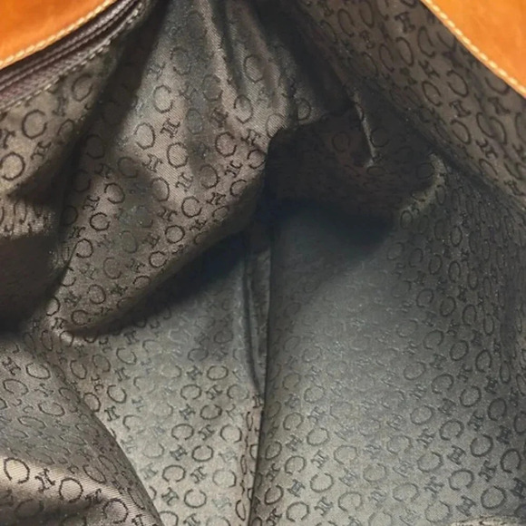 CELINE Macadam Brown Suede Leather Shoulder Bag EUC - Picture 13 of 16